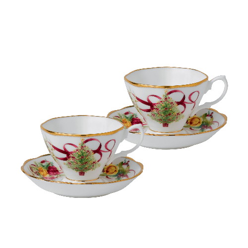 로얄알버트 황실장미 크리스마스 커피잔 (2인조)_이미지