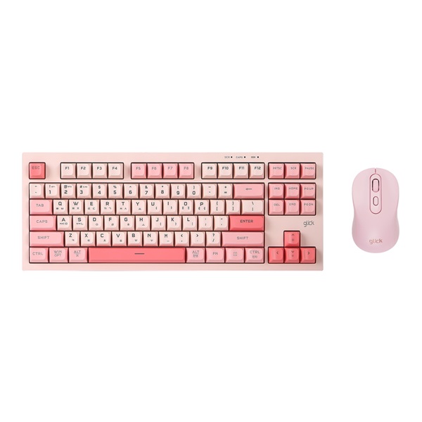 지클릭커 OFFICEPRO WMK90 사일런스 M 87 무선 키보드 마우스 세트 (Coral, RC1)_이미지