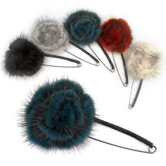 밍크 플라워 옷핀 브로치 BR030