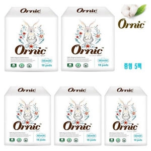쌍용C&B 오닉 유기농 순면커버 중형 18개 (5팩(90개))