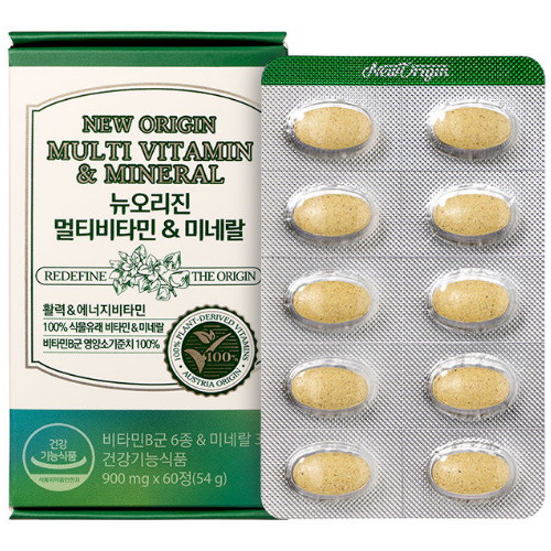 유한양행 뉴오리진 멀티비타민 앤 미네랄 60정 (1개)