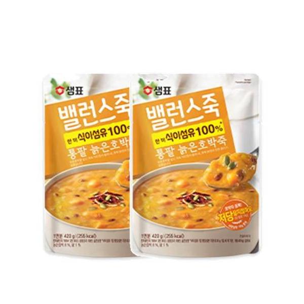 샘표식품 밸런스죽 통팥 늙은호박죽 420g (2개)_이미지