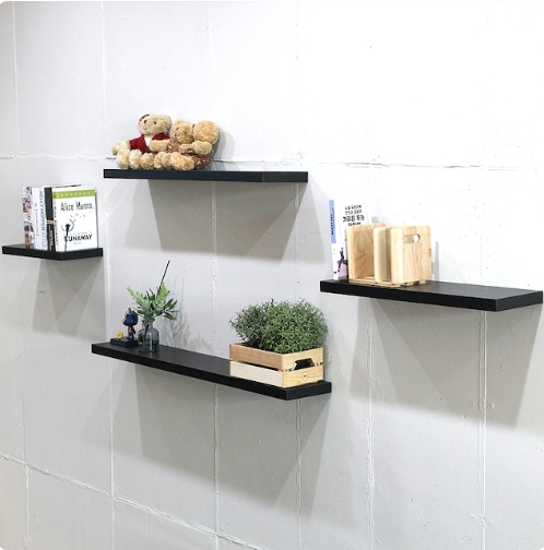끌리마디자인 무지주 30T 슬림 벽걸이 원목선반 (40cm(가로))_이미지