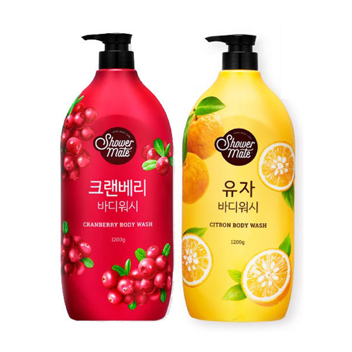 샤워메이트 파머스 크랜베리+유자 바디워시 2종 세트