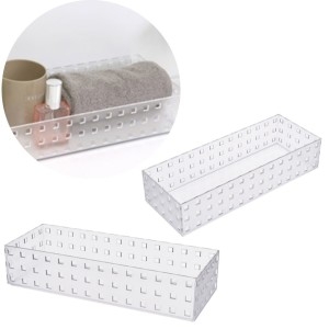 사백몰 적층가능 반투 사각 280x105 다용도 DIY 책상정리 소품함 화장품 화장대