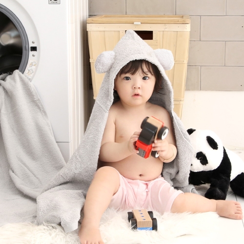 테리파머 무형광 메이슨 테디 후드타올 1장 목욕가운 목욕타올 아기수 DO29XX00024