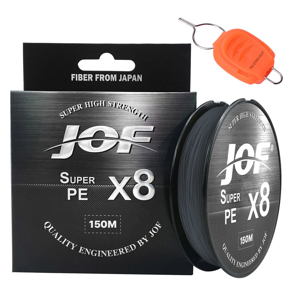 슈퍼PE 8합사 낚시줄 150m + 실버캐스트 라인 스토퍼 세트 그레이