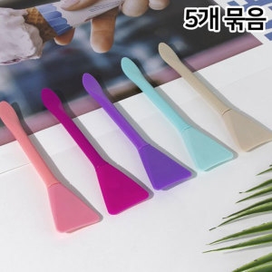 레인보우 실리콘 팩붓 5개 묶음 팩브러쉬 미용붓_이미지