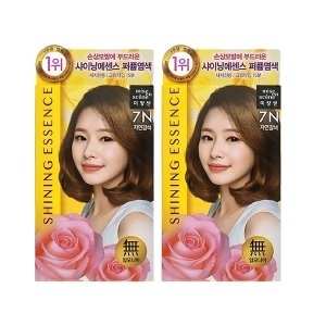 샤이닝 에센스 염색약 7N 자연갈색 2개팩