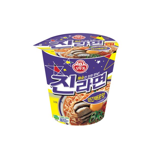 오뚜기 진라면컵 약간매운맛 65g (4개)_이미지