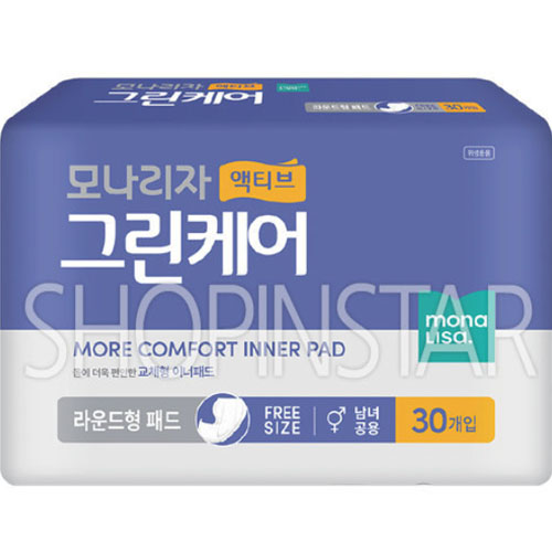 모나리자 액티브 그린케어 라운드형 패드 30개 (6팩(180개))_이미지