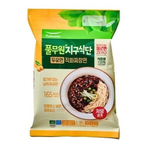 풀무원 두유면 직화짜장면 2인분 383g (1개)