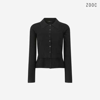 ZOOC 뷔스티에 SET 카라 골지 슬림 가디건 BK_V261KSL908_이미지