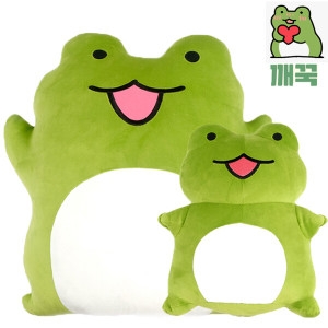 LG생활건강 캐릭터 깨꾹이 인형 대형 55cm 개구리 동물 애착 쿠션 익명이 깨꾹이인형
