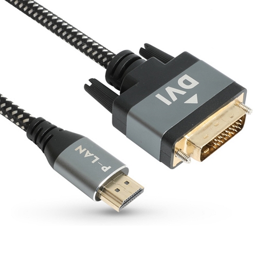 파워네트정보통신 파워랜 HDMI 2.0 to DVI-D 고급형 메탈 케이블 (PL-HD-030S, 3m)_이미지