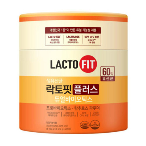 종근당건강 락토핏 생유산균 플러스 듀얼바이오틱스 2g 200포 (6개)