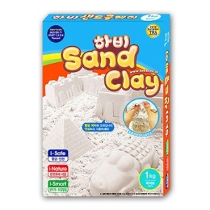하비 하비 샌드클레이 1kg 화이트 만들기 재료 미술 공예 공작 학습 방과후 DIY 과제 교육자료_이미지
