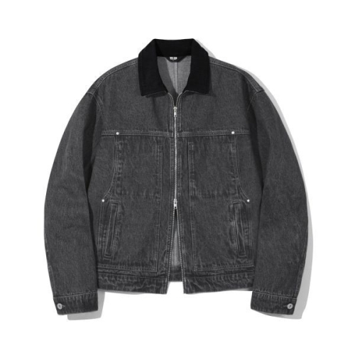 트릴리온 패션플래닛 PICK 코듀로이 카라 데님 집업 워크 자켓 LIGHT GRAY 294147