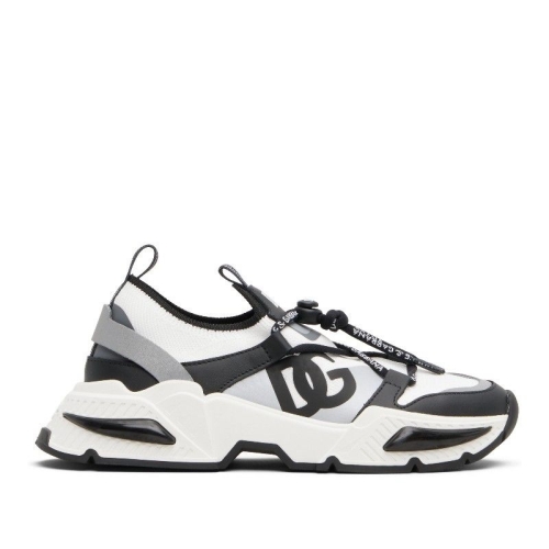 돌체앤가바나 키즈 화이트 블랙 DG 로고 메시 에어마스터 스니커즈 251003M707_이미지