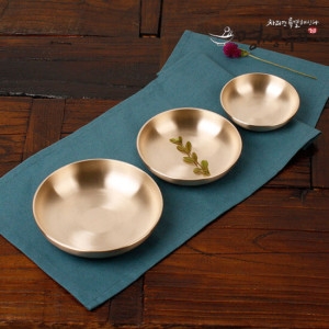 명성유기 유기찬기 3종세트 놋그릇 유기접시