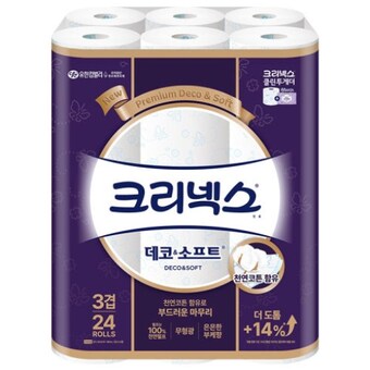 <b>크리넥스</b> 데코 앤 소프트 28m (24롤)