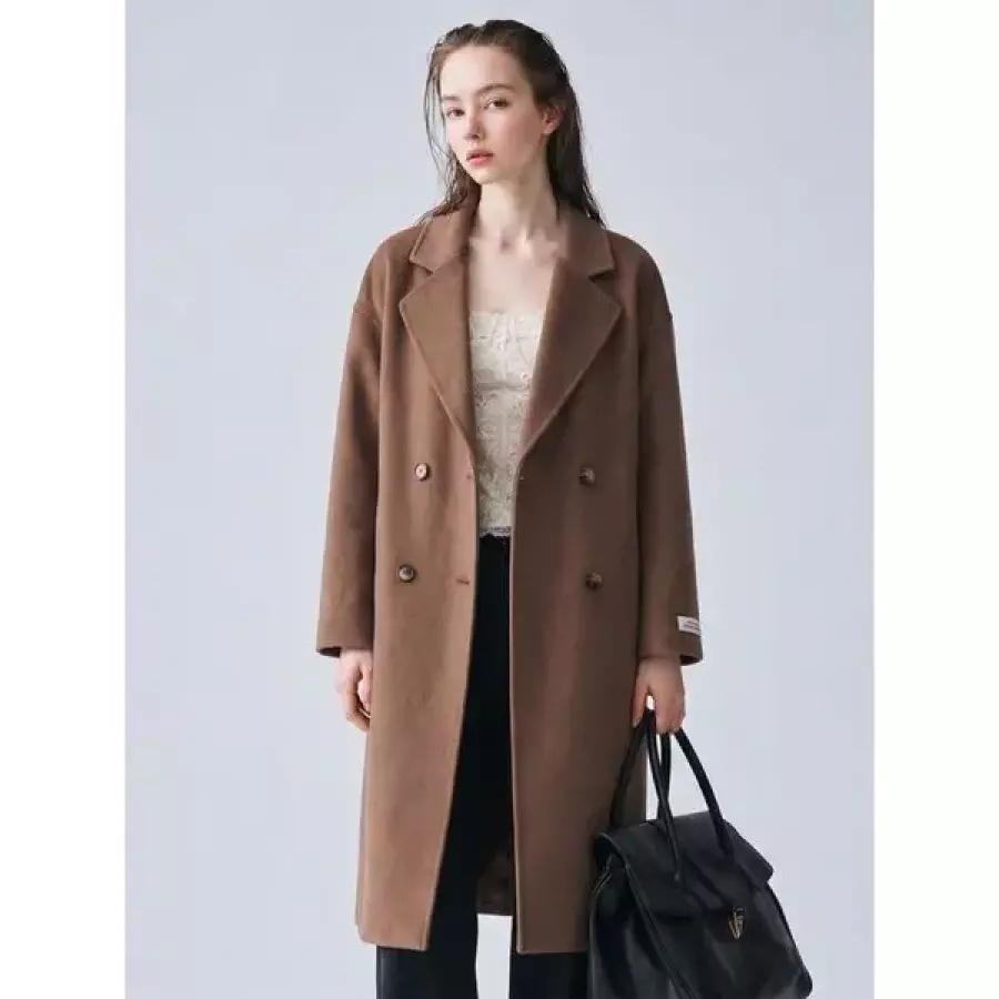 막스카라 클래식 더블버튼 오버핏 모직 롱 코트 M64PWL700ME_이미지