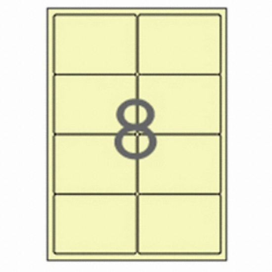 라벨박사 파스텔 컬러 라벨지 노랑 8칸 (100매)