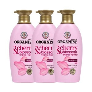 LG생활건강 오가니스트 내추럴 체리블라썸 샴푸 500ml (3개)