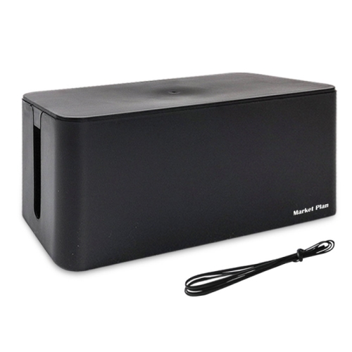 마켓플랜 심플 멀티탭 정리함 대형 블랙 1개_이미지