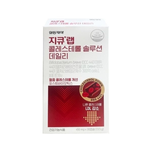 일동제약 지큐랩 콜레스테롤 솔루션 데일리 450mg 30캡슐 (4개)_이미지