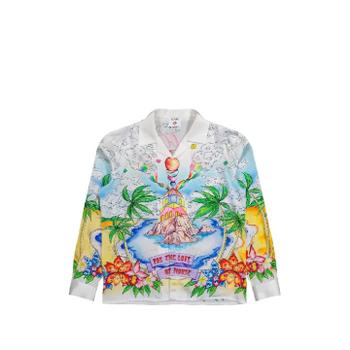 카사블랑카 베터 쿠반 칼라 프린트 긴소매 셔츠 MSS2600602