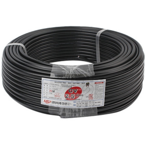 백만볼트샵 SV CV 전선 흑색 2.5SQ x 2C (70m)