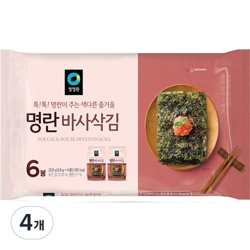 대상 청정원 명란맛 바사삭김 22.8g 4개_이미지
