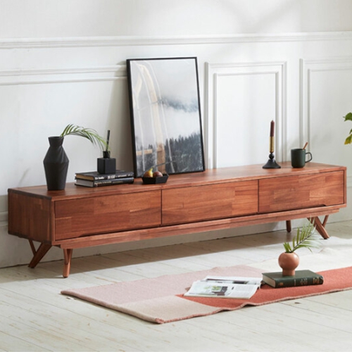 장인가구 홀릭 아카시아 원목 1단 거실장 1800