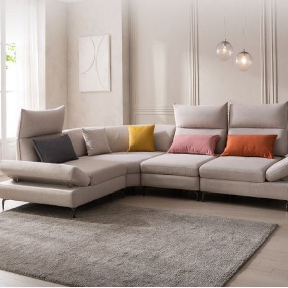 우아미가구 윈 코브라 스윙 코너 갤럭시원단 패브릭 소파 5인용 (스툴포함)_이미지