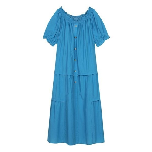 미센스 밴딩 반팔 롱 원피스_MB46OPM184A