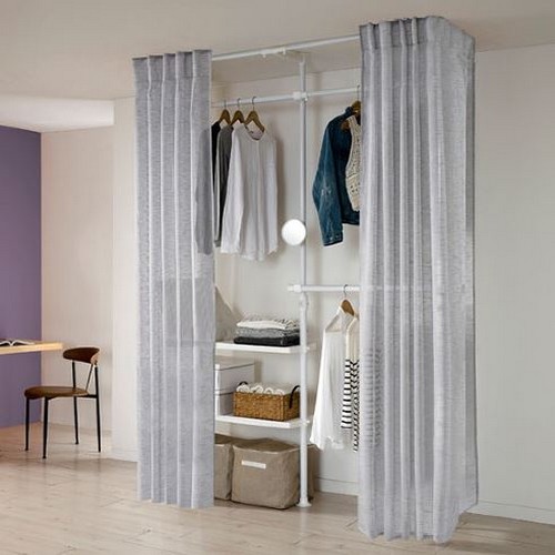 왕자행거 뉴드레스룸 3폴 밀폐 타공선반형 행거_이미지