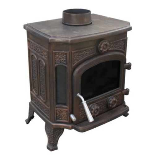 황동 트리플 윈도우 주물난로