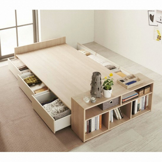 장인가구 스토리지 수납형 침대 SS (매트별도)