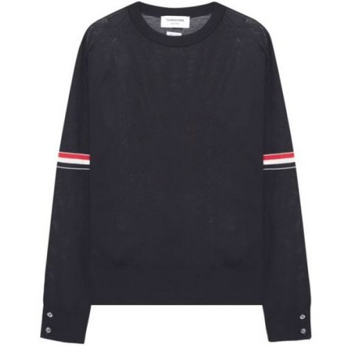 톰브라운 파인 메리노 스트라이프 풀오버 니트 MKA412A Y1014 (415, 네이비)_이미지