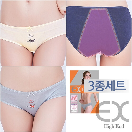 럭센스 면스판 미디 삼각 위생팬티 3종세트 EWP315