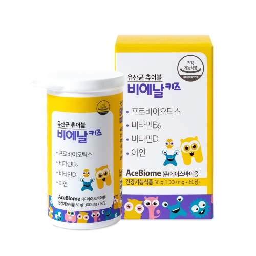 유산균 츄어블 비에날 키즈 1000mg 60정