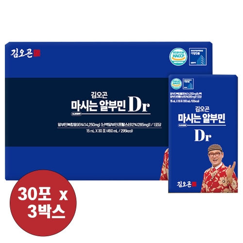 엔에이치바이오 김오곤 마시는 알부민 Dr 15ml 30포 (3개)