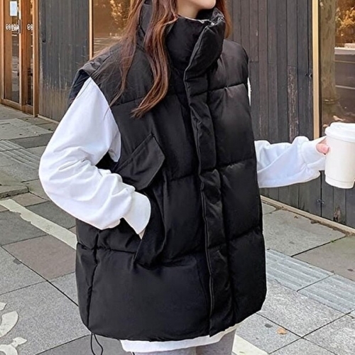 셀러허브 패션 시스터즈 데일리 여성 패딩조끼 겨울 하이넥베스트 11238118A