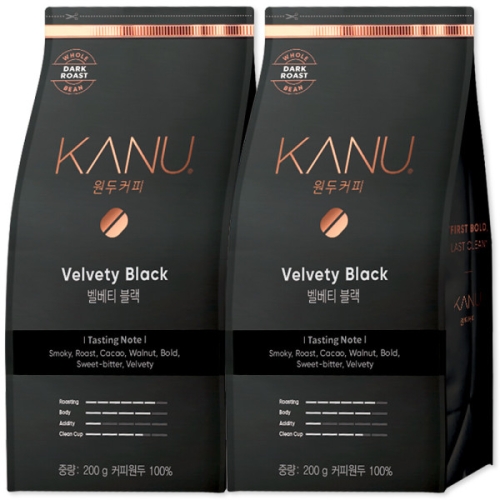 카누 원두 분쇄커피 벨베티블랙 200g 2개