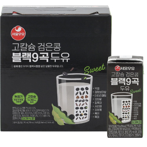 서울우유 고칼슘 검은콩 블랙9곡 두유 190ml (32개)_이미지
