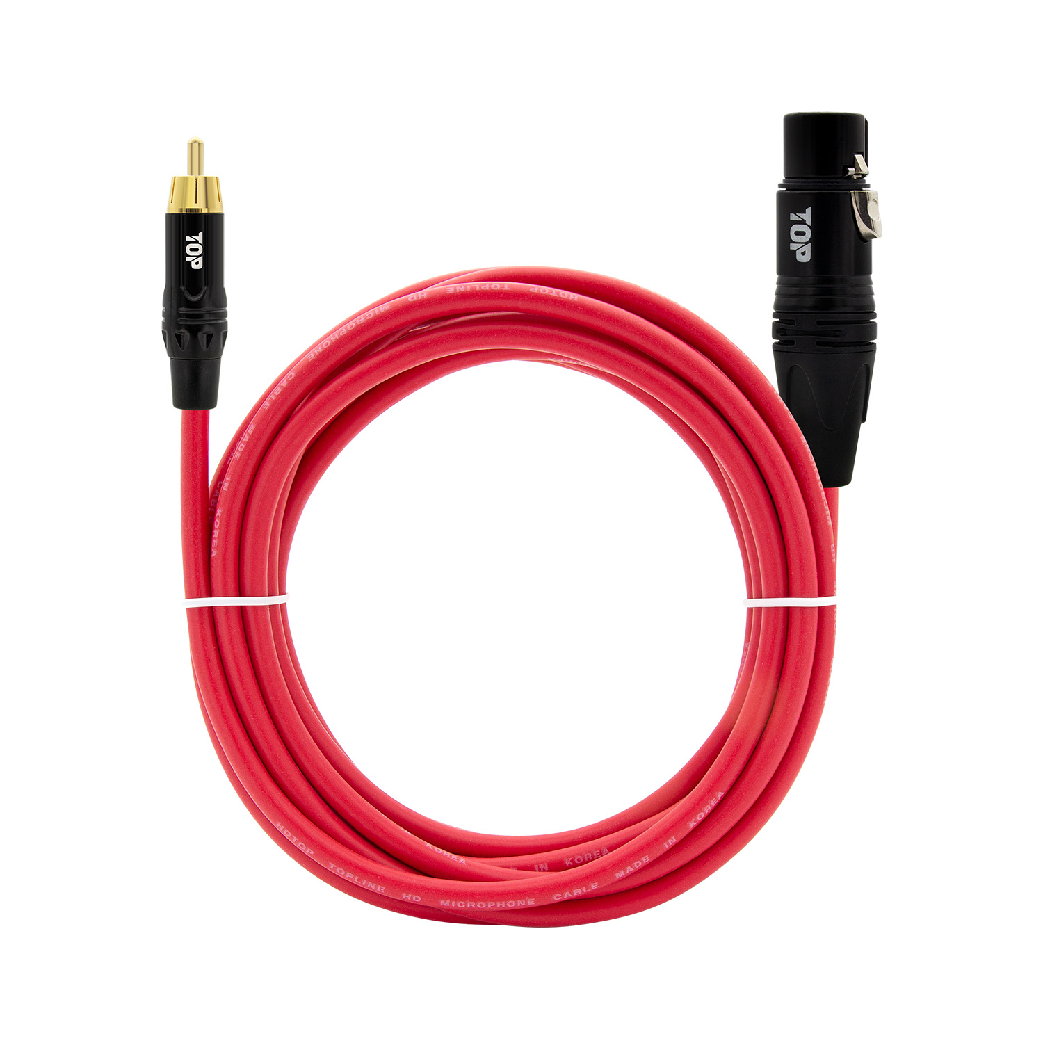 탑라인에이치디 HDTOP RCA 수 to XLR 암 케이블 블랙레드 (7m, HT-TP5984)_이미지