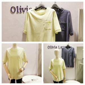 올리비아로렌 글리터 포켓 반팔 VOCASXM6136_이미지