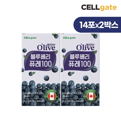 셀게이트 올라이브 블루베리 퓨레 100 스틱 20g 14포 (2개)_이미지