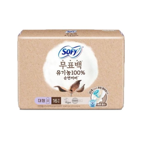 무표백 유기농 100% 순면커버 대형 16개